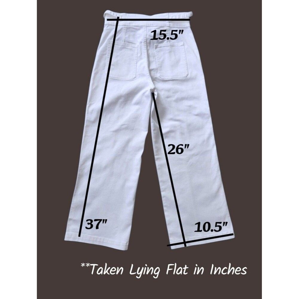 HUDSON Women's Wide-Leg Belt Mid-Rise White Jeans Size 10/30 (Medium)Trendy Pant - Picture 12 of 13